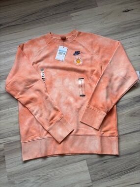Nike Men’s Orange Tie-Dye Crewneck Sweatshirt